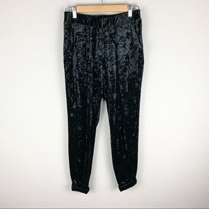 Urban Outfitters Black Velvet Joggers